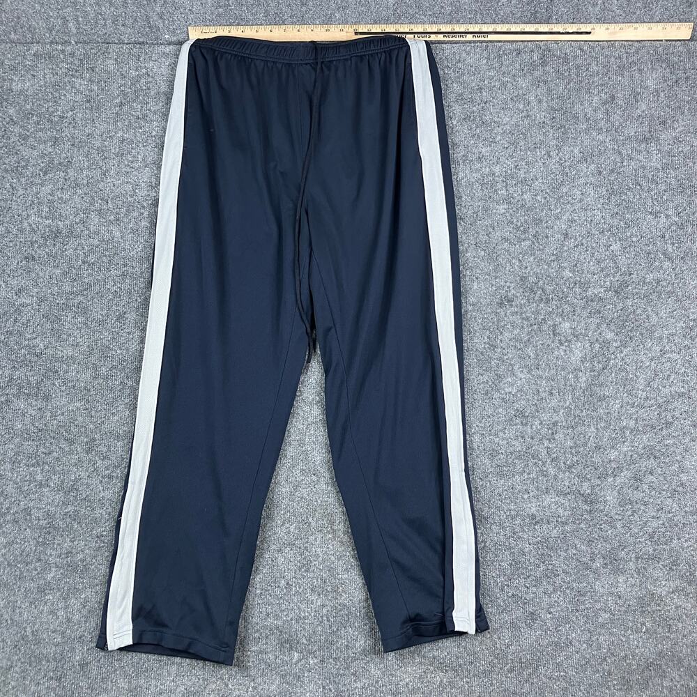 Exertek Track Pants‎ Mens L Navy White Side Stripe Polyester Athletic Joggers